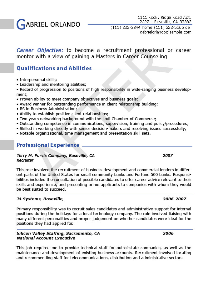 Professional resume sample